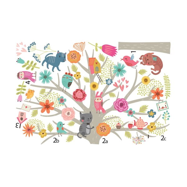 Bērnu sienas uzlīmju komplekts Ambiance Scandinavian Tree-image-1
