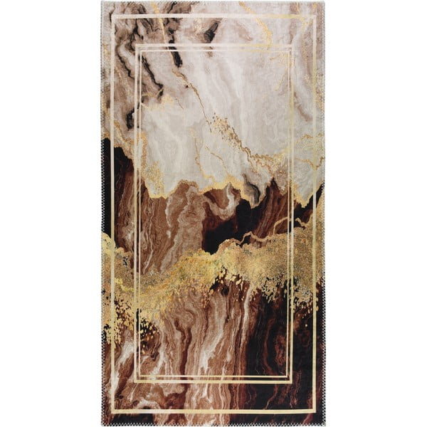 Brūns/krēmkrāsas mazgājams paklājs 160x230 cm – Vitaus