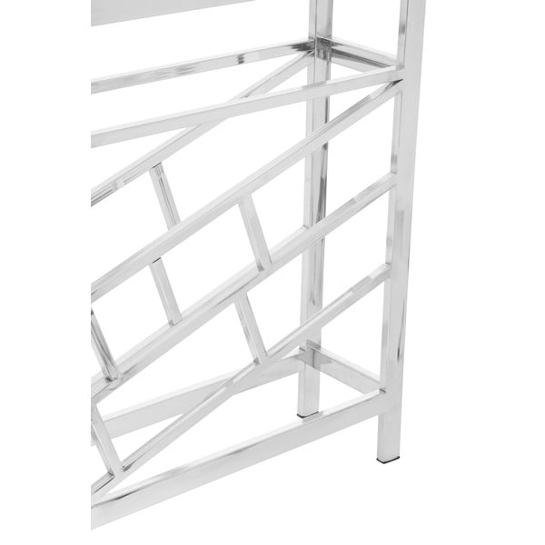 Spīdīgas sudraba krāsas metāla vīna plaukts 12 pudelēm Barolo – Premier Housewares-image-3