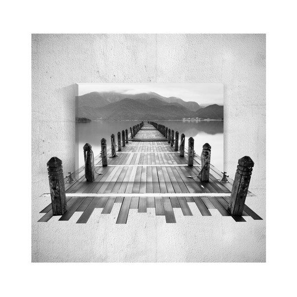 3D sienas glezna Mosticx BW Dock, 40 x 60 cm
