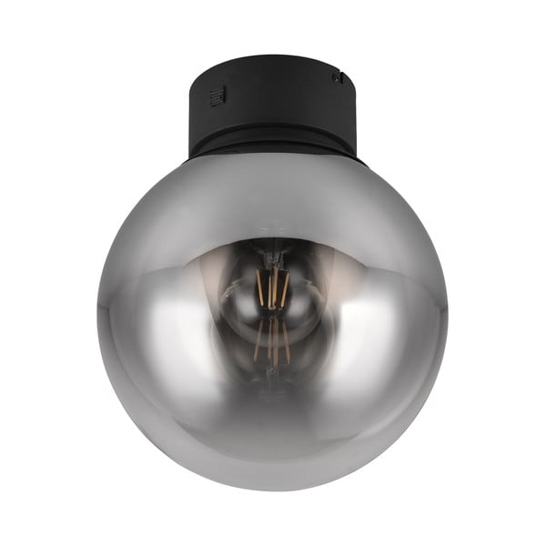 Melna LED griestu lampa ar stikla abažūru ø 30 cm Cipallone – CINQUE-image-1