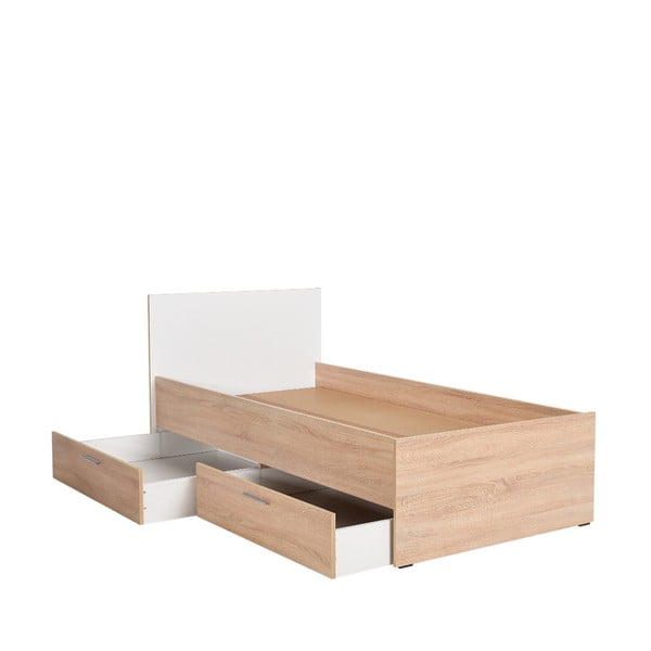 Balta/dabīga toņa bērnu gulta ar uzglabāšanas vietu 90x190 cm – Kalune Design-image-3