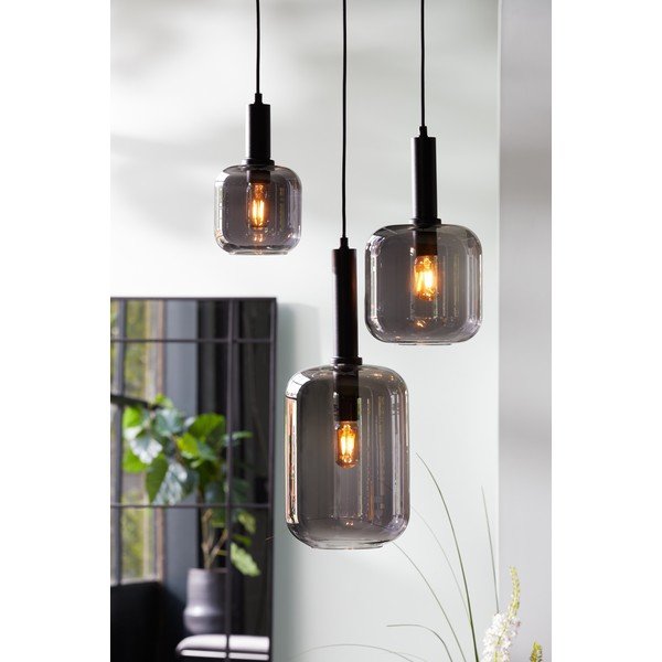 Pelēka griestu lampa ar stikla abažūru ø 16 cm Lekar – Light & Living-image-1