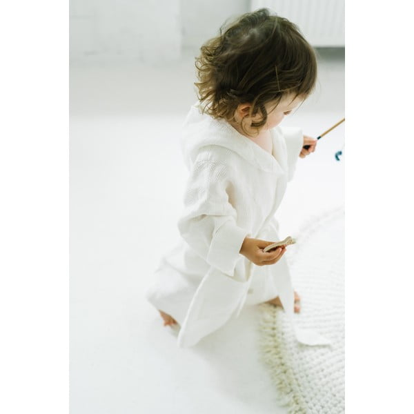 Balts lina halāts bērniem Linen Tales Nature, izmērs 122–128-image-3