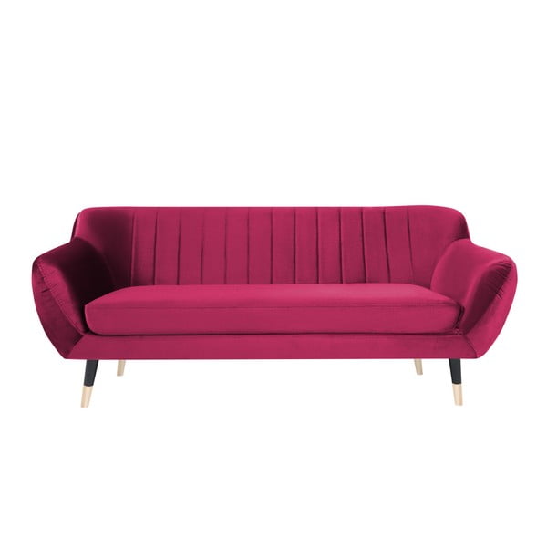 Rozā dīvāns ar melnām kājām Mazzini Sofas Benito, 188 cm