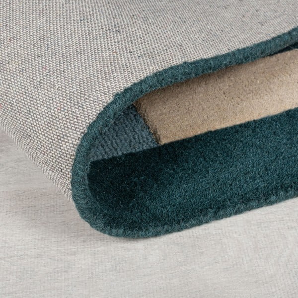 Tumši zaļš ar rokām darināts vilnas paklājs 150x240 cm Labyrinth Shaped – Flair Rugs-image-3