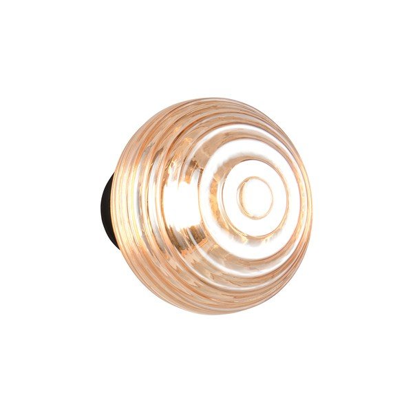 Dzintara dzeltena stikla LED sienas lampa ar USB ø 15,5 cm Earl – Reality-image-2