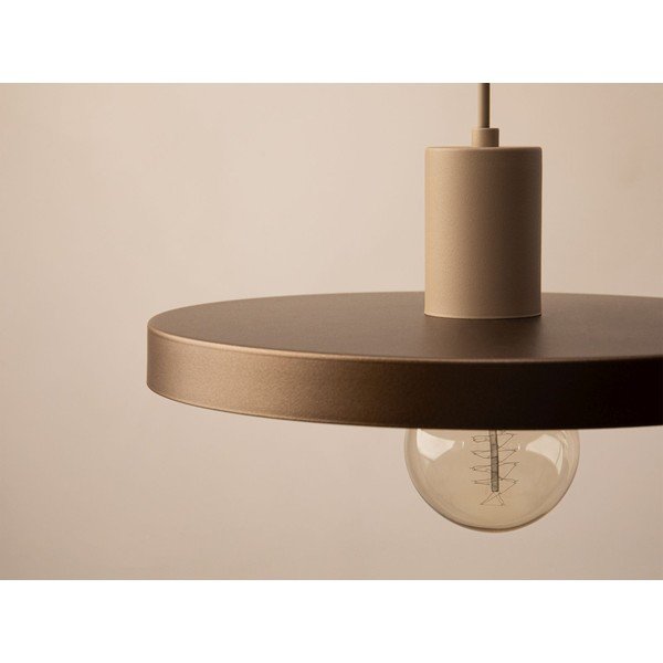 Gaiši brūna metāla piekaramā lampa ø 30 cm Ori – Micadoni -image-2