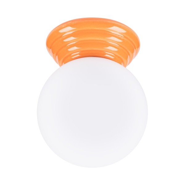 Oranža keramikas griestu lampa ar stikla abažūru ø 12 cm Farsa – Sollux