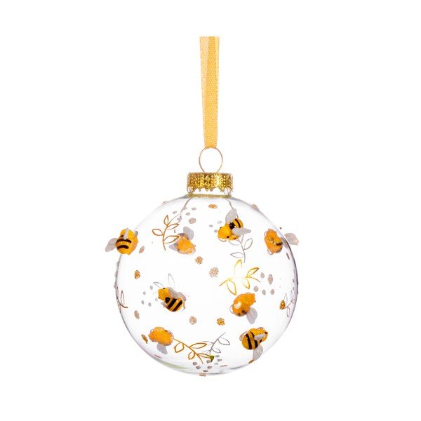 Stikla Ziemassvētku eglītes rotājums Bees & Flowers – Sass & Belle