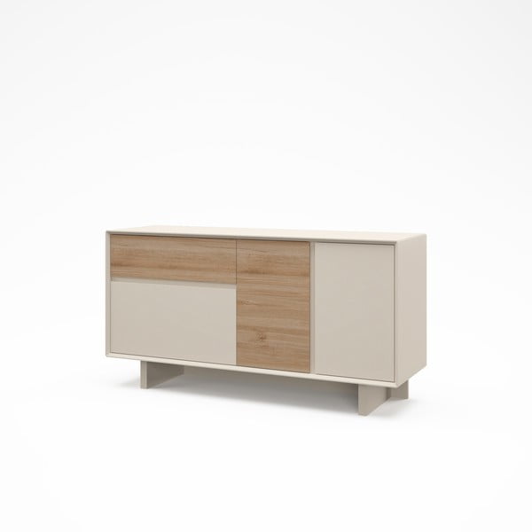 Bēša/dabīga toņa kumode ar ozolkoka imitāciju 146x76x45 cm Carpi – Marckeric-image-3