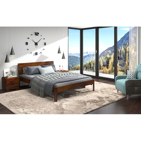 Tumši brūna priedes divguļamā gulta 160x200 cm Ammer – Skandica-image-3