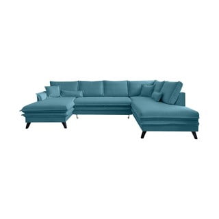 Tirkīza zils izlaižams U-veida dīvāns Miuform Charming Charlie, labais stūris