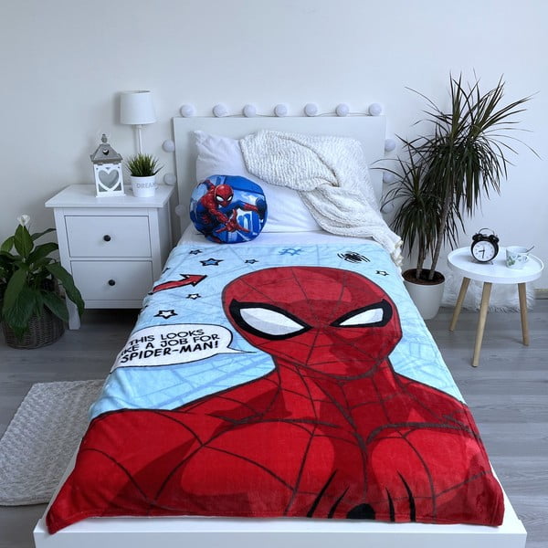 Sarkana/zila mikroplīša bērnu sega 100x150 cm Spiderman – Jerry Fabrics-image-2