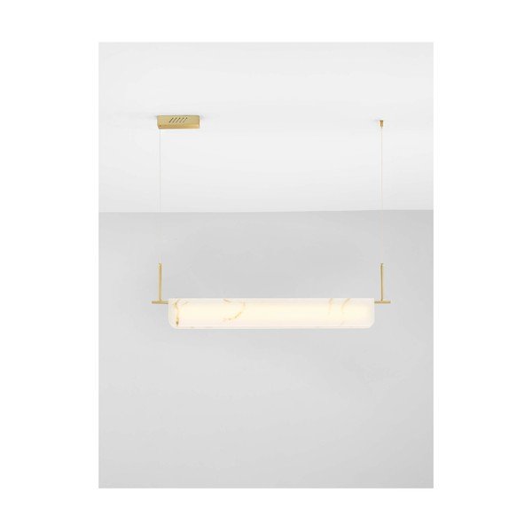Krēmkrāsas/misiņa krāsas LED piekaramā lampa ar marmora imitāciju ar regulējamu spilgtumu Aider – Nova Luce-image-4