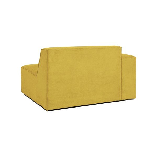 Dzeltens velveta dīvāna gala modulis Scandic Sting, 124 cm, kreisais stūris-image-3