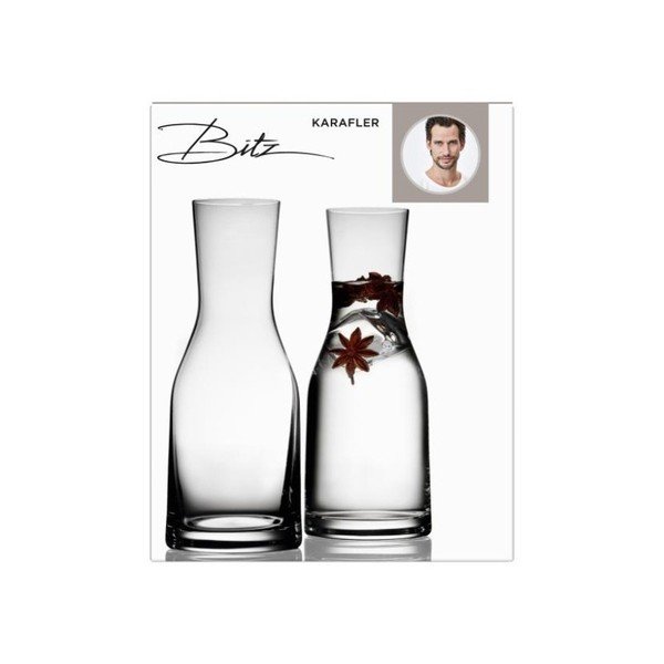 2 kristāla stikla ūdens dekanteru komplekts Bitz Fluidum, 300 ml-image-2