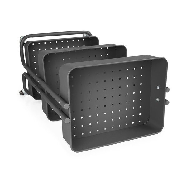Melns metāla plaukts uz riteņiem 43x35 cm Grena – Compactor-image-4