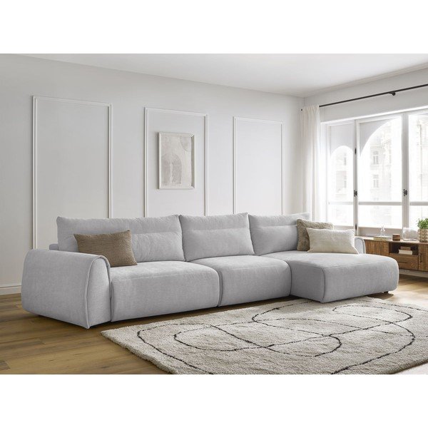 Gaiši pelēks stūra dīvāns Aden – Bobochic Paris-image-1