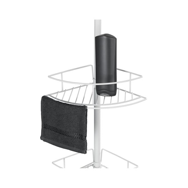 Balts stūra nerūsējošā tērauda izvelkams vannas istabas plaukts Dolcedo – Wenko-image-4