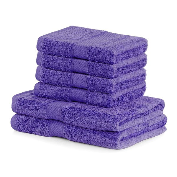 2+4 tumši violetu dvieļu komplekts DecoKing Bamby Purple