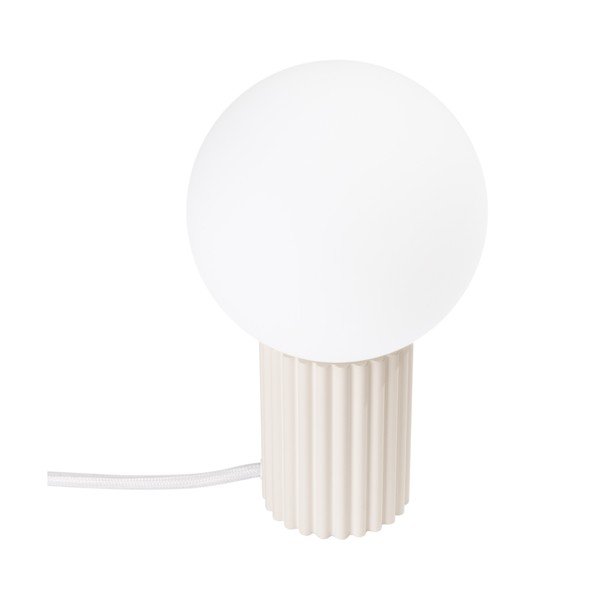 Krēmkrāsas galda lampa ar stikla abažūru (augstums 19 cm) Orbital – Sollux