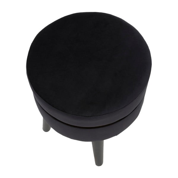 Mauro Ferretti Paris melns polsterēts taburete, ⌀ 35 cm-image-4