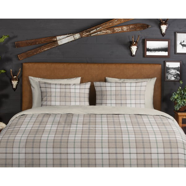 Gaiši brūna vienguļamā flaneļa gultas veļa 140x200 cm Bernardus – Good Morning-image-3