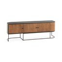 Dabīga toņa mango masīvkoka TV galdiņš 160x55x40 cm Curve – MOME