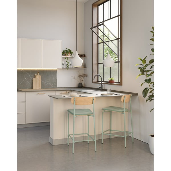 Zili/dabīga toņa bāra krēsli (2 gab.) (sēdekļa augstums 66 cm) Adriana – Marckeric-image-1