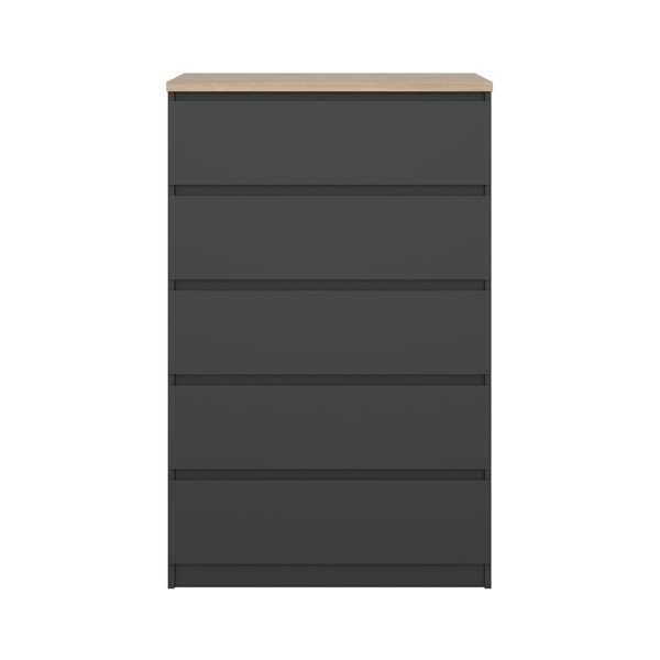 Tumši pelēka kumode 77x121x50 cm Naia – Tvilum-image-3