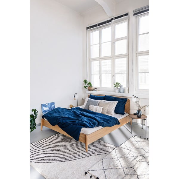 Tumši zila divguļamā kokvilnas gultasveļa Bonami Selection, 200 x 220 cm-image-4