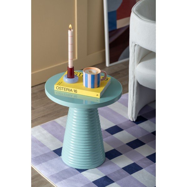 Metāla apaļš sānu galdiņš ø 40 cm Catania Ribbed – Leitmotiv-image-1