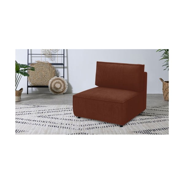 Ķieģeļu sarkans velveta modulārais dīvāns (vidējā moduļa) Nihad modular – Bobochic Paris-image-1