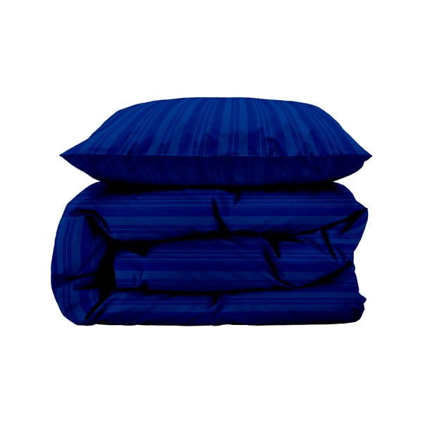 Tumši zila vienguļamā damasta gultas veļa 140x220 cm Noble – Södahl
