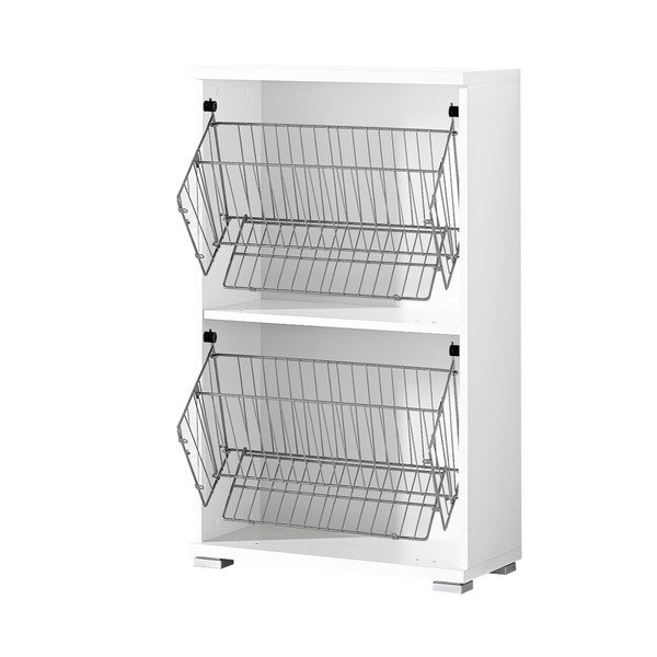 Balts apavu skapis ar atvilktnēm dabīgā krāsā Germania Colorado, augstums 91 cm-image-2