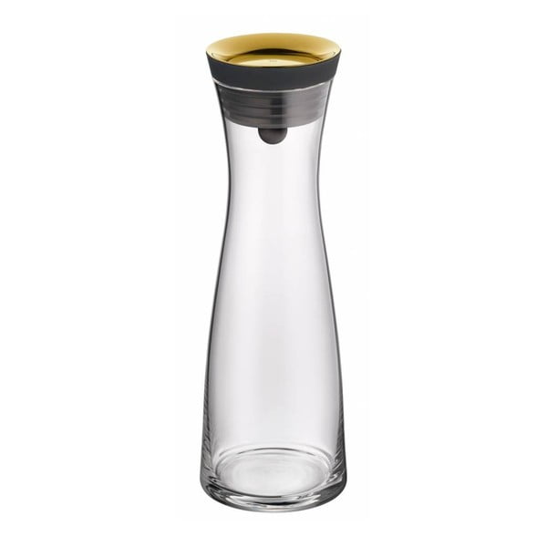 Stikla ūdens karafe ar zelta krāsas vāku WMF Basic, 1 l