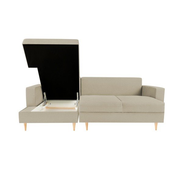 Bēšs stūra dīvāns ar šezlongu kreisajā pusē Mazzini Sofas Iris-image-1