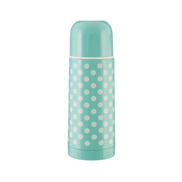 Piparmētru zaļa punktaina termo pudele Premier Housewares, 350 ml