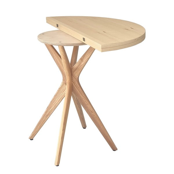 Apaļš izvelkams ēdamgalds ar oškoka imitācijas galda virsmu 45x90 cm Jubi – Ragaba-image-2