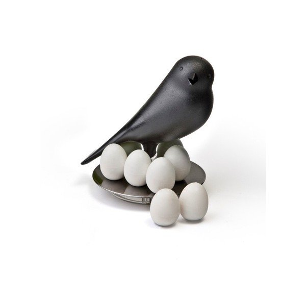 Melns statīvs ar magnētiem Qualy Magnetic Egg Sparrow-image-1