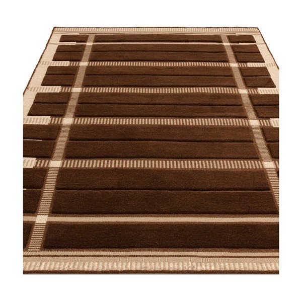 Brūns/bēšs ar rokām darināts vilnas paklājs 200x290 cm – Asiatic Carpets-image-3