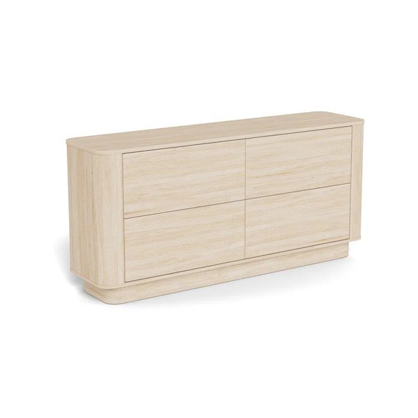 Gaiša dabīga toņa kumode ar ozolkoka imitāciju 160x75x40 cm Atmore – Actona