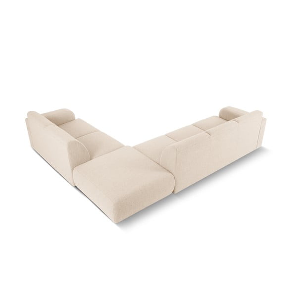 Bēšs stūra dīvāns no buklē auduma (ar labo stūri) Molino – Micadoni Home-image-3