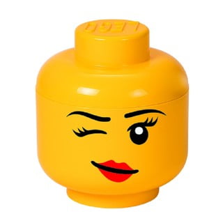 Dzeltena glabāšanas kaste galvas formā LEGO® Winky, ⌀ 16,3 cm