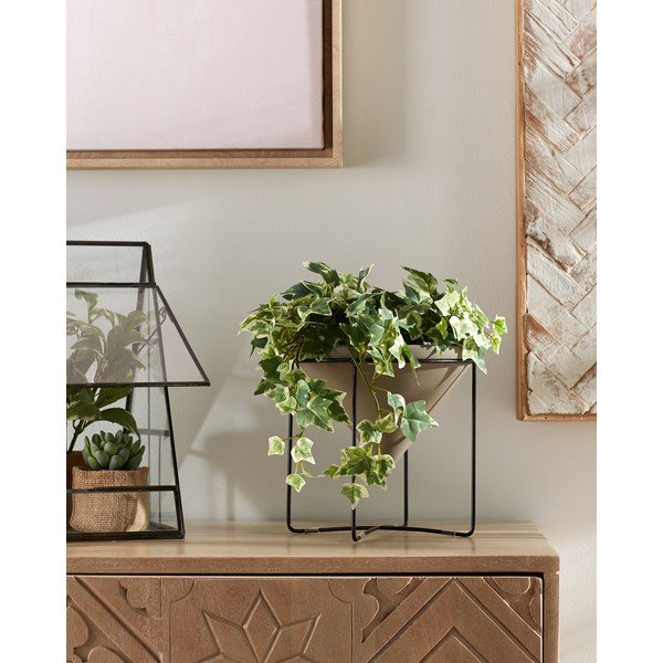 Brūns puķu pods statīvā Kave Home, augstums 20 cm-image-2