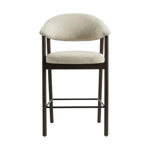 Brūns/krēmkrāsas polsterēts bāra krēsls ar roku balstiem (sēdekļa augstums 67 cm) Elk – Unique Furniture-image-1