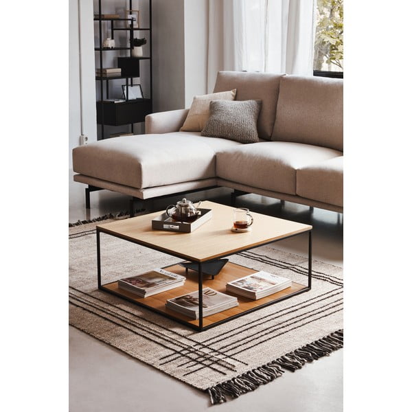 Žurnālgaldiņš ar ozolkoka imitācijas virsmu 80x80 cm Yona – Kave Home-image-2