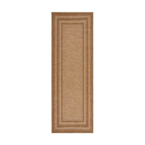 Dabīga toņa āra celiņa paklājs 80x230 cm Layla Border – Flair Rugs