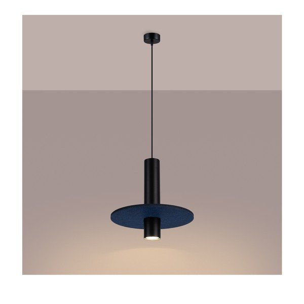 Tumši zila/bēša metāla piekaramā lampa ø 30 cm Olisa – Sollux-image-4
